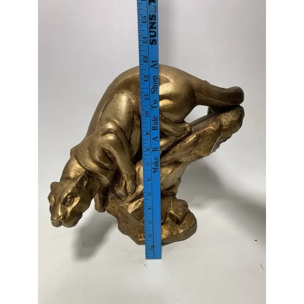Trace Guthrie Signed 1990 Cougar Mountain Lion Sculpture Bronze Finish 18.5 Lbs